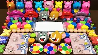 TOM and JERRY ! Mixing Random into GLOSSY Slime ! Satisfying Slime Video 