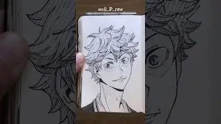 [ASMR] Drawing Shoyo Hinata 🏐😁 - Haikyu!! #satisfying #shorts #asmr