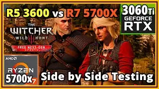 The Witcher 3 Next-Gen PC - Ryzen 5 3600 vs Ryzen 7 5700X | RTX 3060 Ti - Side by Side Performance