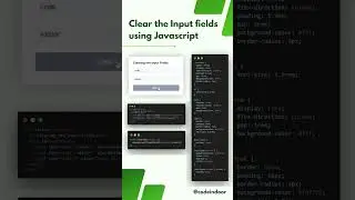Clear the input fields using JavaScript #javascript #html #css #code #reactjs #codeindoor