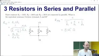 What is the equivalent resistance of a series connection and parallel connection of three resistors?