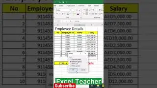 Excel Shortcut key to insert raw or Column #shorts #ytshorts