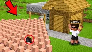 1000 Villagers Enter My House in Minecraft..