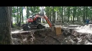 Sugarcane loader JG90Z working as wheeled excavators for digging demo