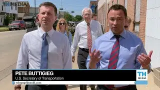 U.S. Secretary of Transportation Pete Buttigieg tours Dubuque with Mayor Brad Cavanagh