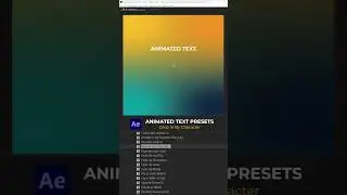 After Effects - Animated Text Presets - Drop In By Character #aftereffects #motiondesign #shorts
