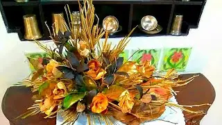 BLOOMS AND BOOS 👻👻👻🍂 AUTUMN HALLOWEEN FLORAL ARRANGEMENT🎃 DRY FLOWER ARRANGEMENT 🌼