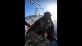 Pendaratan vertikal TAV-8B Harrier II di kapal induk #inside #cockpitview