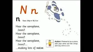 UK School Primary One Jolly Phonics Song Nn - Hear the Aeroplane Making lots of Noise