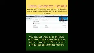 Data Science Tip #8: Create a GitHub repository so you can share code with the Community.
