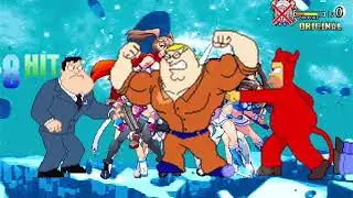 M.U.G.E.N Homer Peter Stan and Evil Homer vs Eri H. Ayane I. Nataila G. and Kaede Hioh