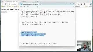 Python how to make a function with parameters.