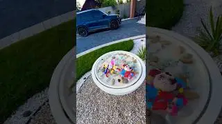 Digital circus having fun on a trampoline