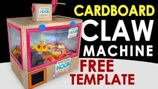 FREE TEMPLATE! How To Make Arcade Hook Game | DIY Cardboard Claw-like Machine