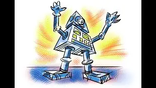Cartoon Robot 3 point perspective artwork