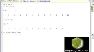 MATLAB tutorial: How to do Differentiation in Matlab using symbolic toolbox