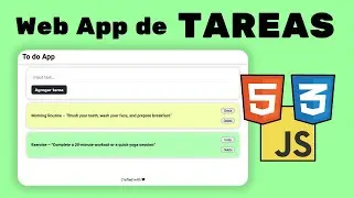 #1 Cómo Crear Una Web App De Tareas con HTML, CSS y JavaScript