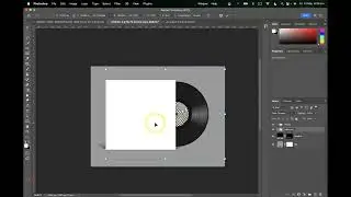 Finishing the vinyl mockup by adding a cover using photoshop smart objects