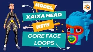 "Mastering Character Design: Craft Xaixa's Head with the Core Face Loops Method in Blender! 🎨✨"