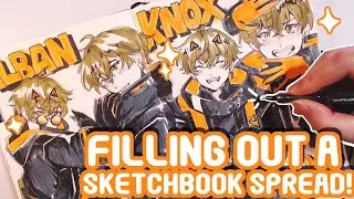 Filling out a Sketchbook Spread ! Waterbased Markers