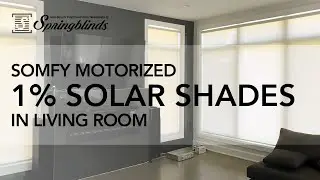 SPRINGBLINDS: SOMFY Motorized 1% Solar Shades in Living Room