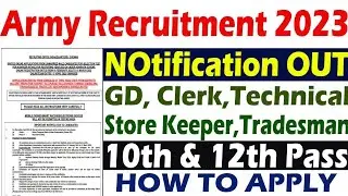 Indian Army Agniveer Recruitment 2023 | Notification Out | 10th & 12th Pass| Online Form 2023