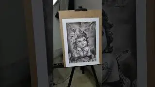 jai shri krishna 💙😇.#krishna #drawing #charcoal #shorts #youtube #trending