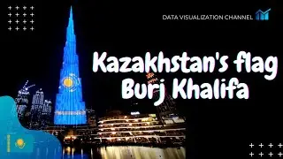Kazakhstan flag 🇰🇿 on World's tallest building Burj Khalifa in Independence day - Dubai, UAE 2020