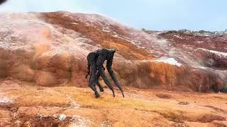 Ghoul visits mars... or a hot spring. Random dog does not know what to do.