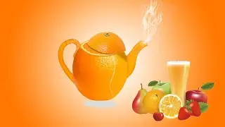 Orange kettles manipulation by Photoshop Creative arts