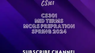 CS301 MIDTERM QUIZ IMP FILE SPRING 2024 || cs301 midterm quiz preparation