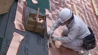Unintentional ASMR Making Japanese Copper Roof