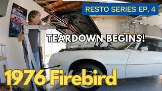 1976 Pontiac Firebird: Engine Teardown Begins! Hood Removal & Accessories | Episode 4