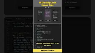 JV Glowing Cards Source Code  #coding #glowing #shorts #jvcodes #html #css #javascript #cards
