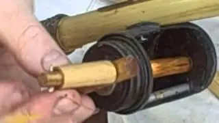 Awesome bamboo fishing pole reel