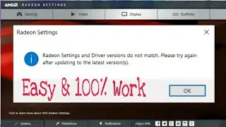 Radeon Software and Driver versions do not match (Easy Fixed)
