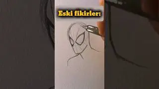 I Drew 3 Different Beautiful Drawings Of Spider-Man🕷️😈 With Black Pencil. / #spiderman #art #drawing