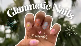 Glamnetic nails using viral tiktok glue (At Home DIY nails)
