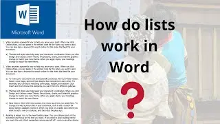 How do lists work in Microsoft Word