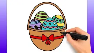 Como Dibujar Una Canasta De Pascua | Fácil Tutorial De Dibujo Paso A Paso