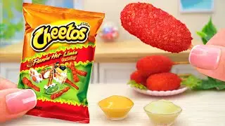 How To Make Famous Cheetos Chicken Hot Dog in Mini Kitchen - ASMR Cooking Miniature Corn Dog