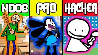 NOOB VS PRO VS HACKER | Baldi's Basics & Oswald & Glitch Bob