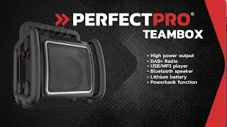 PerfectPro TEAMBOX JOBSITE RADIO: DAB+, FM, BLUETOOTH, USB, MP3 AuxIn, RECHARGEABLE LITHIUM BATTERY