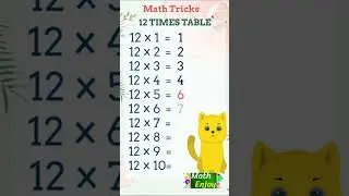 #shorts 12 Times Table | 12 වරක් චක්කරය | Math tips and Tricks
