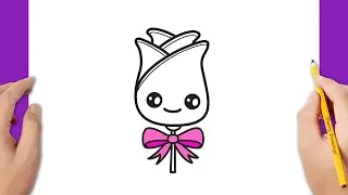 HOW TO DRAW A FLOWER KAWAII | HOW TO DRAW A CUTE ROSE
