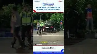Mobil BMW Terjun Bebas dari Tol Gresik Gegara Terlalu Fokus Ikuti Google Maps