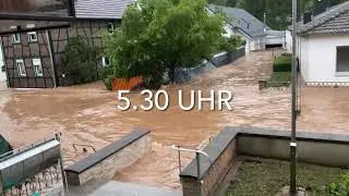 Die Flut und zerstörte Kunst- Angst in der Nacht