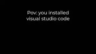 Pov: You installed visual studio code