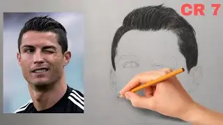 Drawing of Cristiano Ronaldo ⚽😍 / How to draw Realistic HAIR