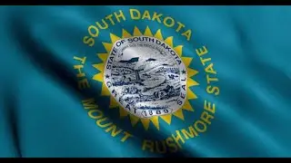 South Dakota State Flag. Waving Fabric Satin Texture National Flag of South Dakota 3D Illustration